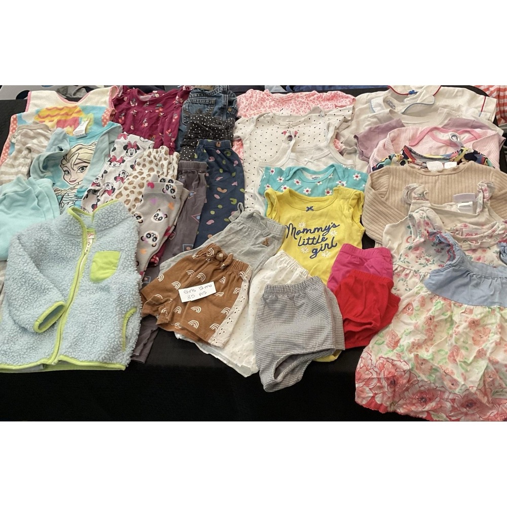 Mixed Brands 35pc Clothes Lot Girls 12M Multicolor Disney Floral Outfits Jeans